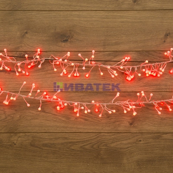 Гирлянда новогодняя "Мишура LED"  3 м  288 диодов, цвет красный