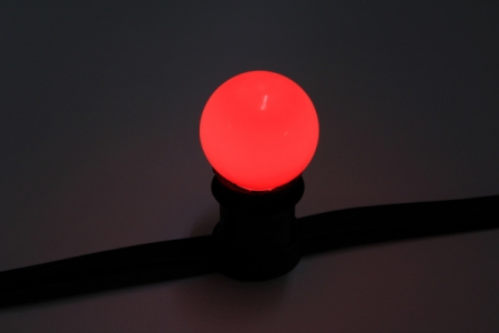 Изображение Лампа для бетл-лайт LED G45-E27-230V-R красная, пластик, D45, потребляемая мощность 1.2Вт  интернет магазин Иватек ivatec.ru