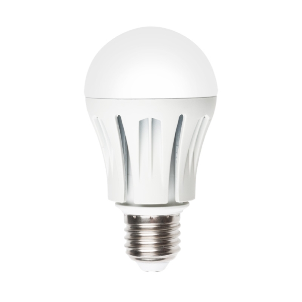 LED-A60-9W/WW/E27/FR ALM01WH Лампа светодиодная. Форма "A", матовая колба. Материал корпуса алюминий. Цвет свечения теплый белый. Серия Merli. Упаковк