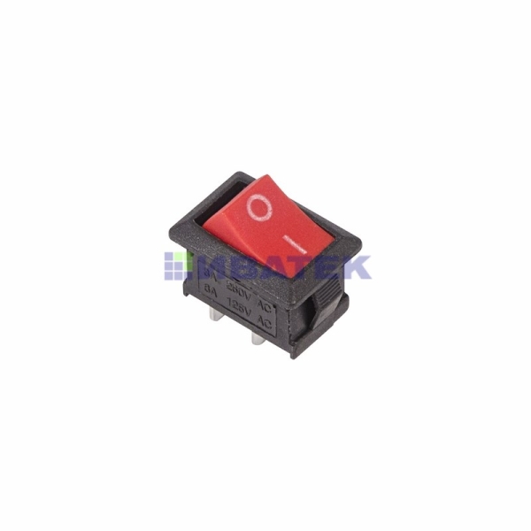 Выключатель клавишный 250V 6А (2с) ON-OFF красный  Mini  (RWB-201, SC-768)  REXANT уп 10шт