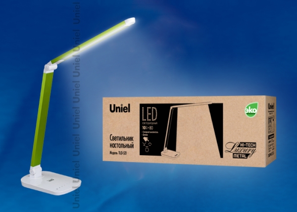 TLD-521 Green/8W/Светильник настольный/LED/800Lm/5000K/Dimmer/Цвет-зеленый металлик