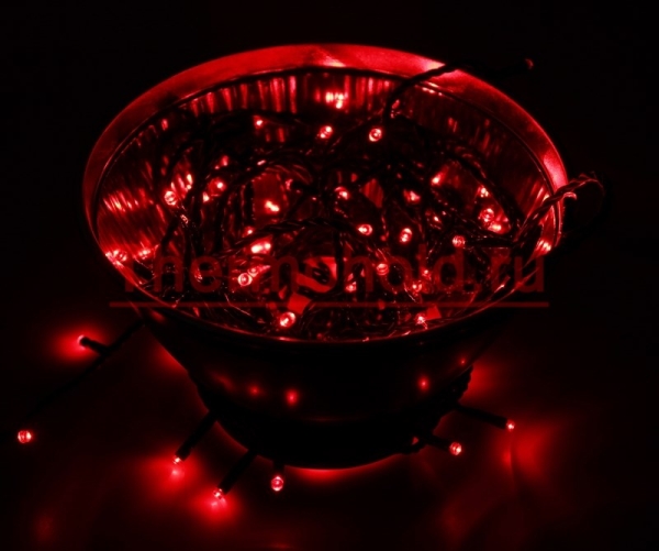 Гирлянда новогодняя "Твинкл Лайт" 10 м, 100 диодов, цвет Красный, Neon-Night