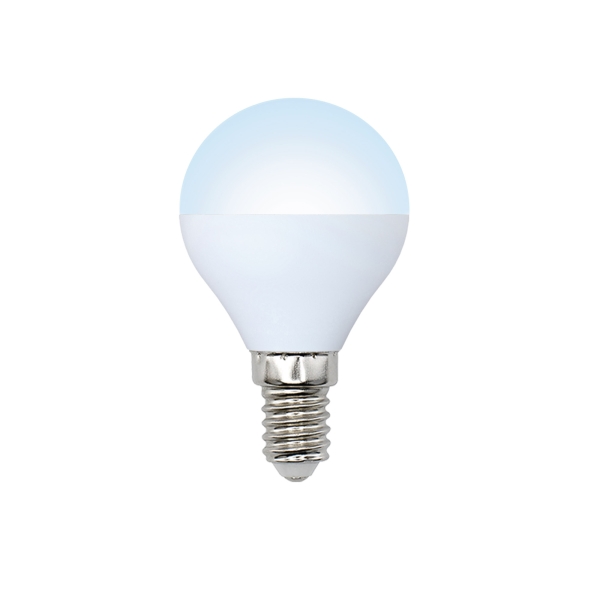 LED-G45-8W/NW/E14/FR/O Лампа светодиодная. Форма "шар", матовая. Серия Optima. Белый свет (4000K). Картон. ТМ Volpe