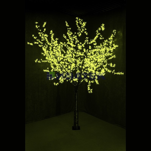 Светодиодное дерево "Сакура", высота 2,4м, диаметр кроны 2,0м, Зеленые светодиоды, IP 54, понижающий