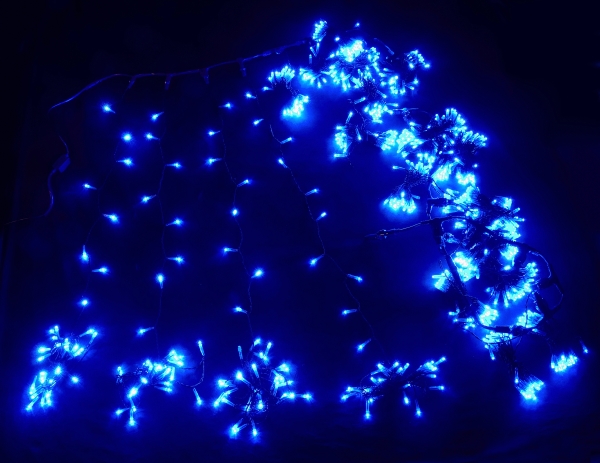 Светодиодная гирлянда плей-лайт (синие светодиоды/черный провод) LED-XP-9025-9M-230V-B/BL (FS-00001010)