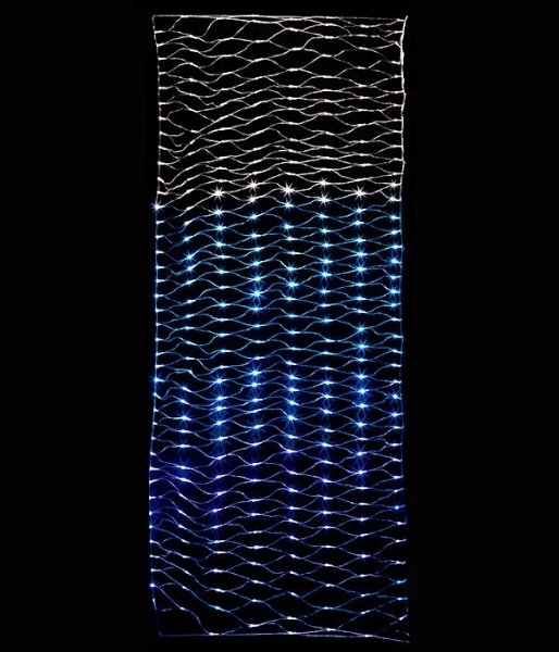 17-003 Светодиодная сеть с эффектом бегущий огонь 3x1м, 24V, прозр. пр., 320 led синий