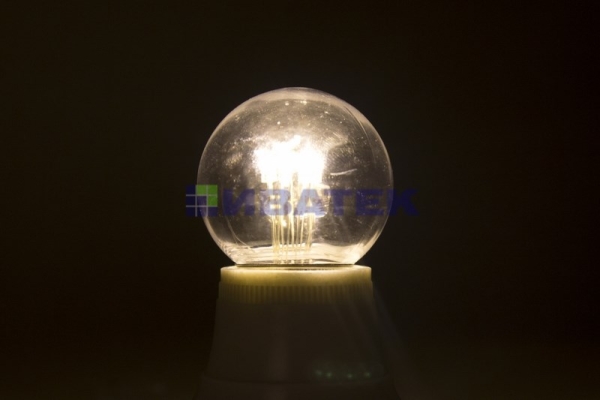 Лампа для новогодней гирлянды "Белт-лайт" шар LED е27 DIA 45, 6 тепло-белых светодиодов, эффект ламп