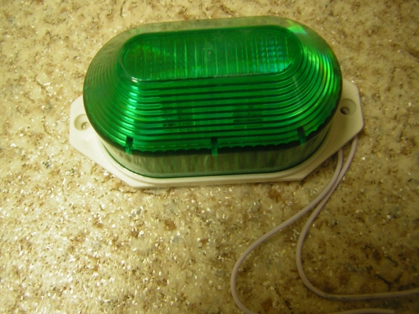 LED лампа-вспышка накладная, 21 светодиод повышенной яркости, 220Vзеленая G-LEDJS02G (FS-00001232)