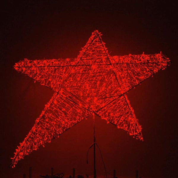 Верхушка световая из стеклонитиГагаринская звезда для елки 3-5м Цвет красный 0.5м