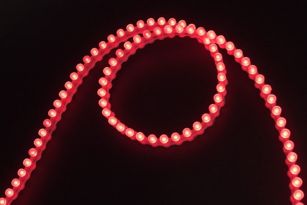 Лента светодиодная  DIP 5мм, 96 LED/м, 7,7 Вт/м, 12В , IP68, Цвет: Красный, 970мм, 00000001185