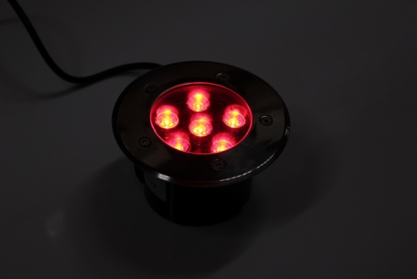G-MD100-R грунтовой LED-светильник красный D150,  6W, 12V, 150Lm, (27шт/кор)