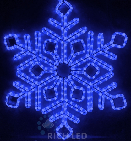 Изображение Светодиодная снежинка, 220 В, постоянное свечение RL-SFDL70-B синий  интернет магазин Иватек ivatec.ru