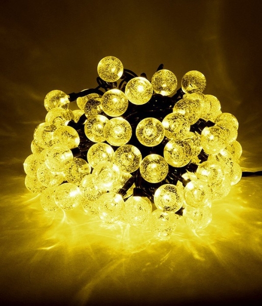 18-023 Гирлянда светодиодная Пузырьки 10м, 100 led, 220-230V., D23мм, желтый