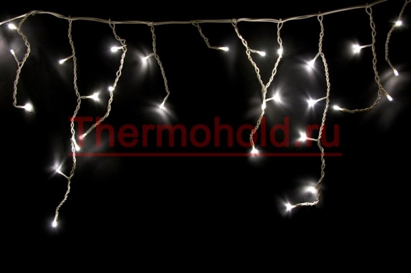 Гирлянда Айсикл (бахрома) светодиодный, 1,8 х 0,5 м, белый провод, 220В, диоды тепло-белые