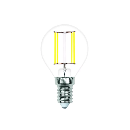 Изображение LED-G45-4W/3000K/E14/CL/SLF Лампа светодиодная. Форма "шар", прозрачная. Теплый белый свет (3000K). ТМ Volpe  интернет магазин Иватек ivatec.ru