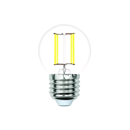 Изображение LED-G45-4W/4000K/E27/CL/SLF Лампа светодиодная. Форма "шар", прозрачная. Белый свет (4000K). ТМ Volpe  интернет магазин Иватек ivatec.ru