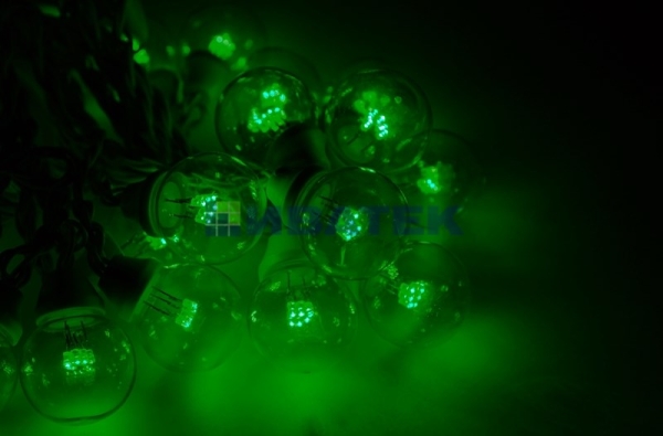 Гирлянда LED Galaxy Bulb String 10м, белый каучук, 30 ламп*6 LED зеленые, влагостойкая IP54