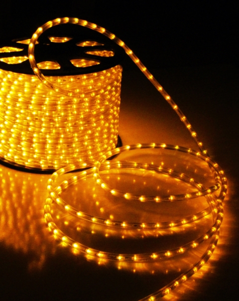 Дюралайт LED  с динамикой, желтый, 220V, D13 мм, бухта 100м LED-XD-3W-100M-240V желтый,13мм, (4м) (FS-00000658)