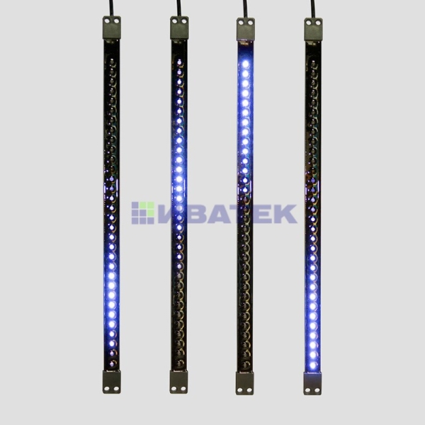 Сосулька светодиодная 50 см, 9,5V, двухсторонняя, 32х2 LED, корпус черный, цвет синий