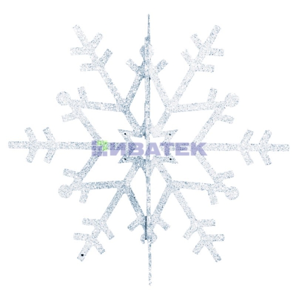 Елочная фигура "Снежинка резная 3D", 61 см, цвет серебряный, упаковка 6 шт
