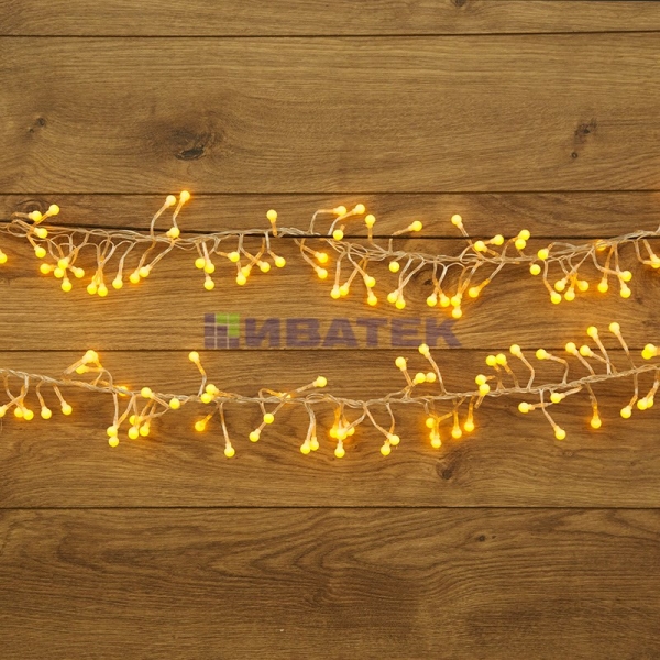 Гирлянда новогодняя "Мишура LED"  3 м  288 диодов, цвет желтый