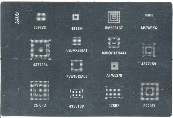 Набор трафаретов BGA для Nokia C5/C6/X2 (A409)
