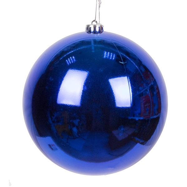 Елочная игрушка "Шар" глянцевый, диаметр 80 мм (синий)