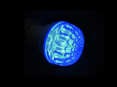 Изображение LED лампа  с цоколем E27, 50 мм, (9 светодиодов), синий, G-Q008B, LED-Lamp-E27-50-9-B (FS-000588)  интернет магазин Иватек ivatec.ru