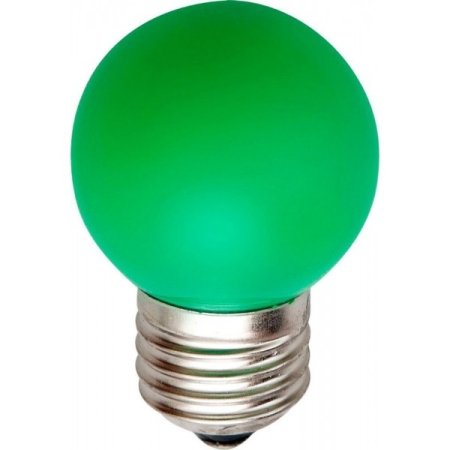 Изображение LED лампа - шарик с цоколем E27, 40 мм, (5 светодиодов) матовые, зеленый G-Q009G LED-Lamp-E27-40-5-G (FS-00001225)  интернет магазин Иватек ivatec.ru