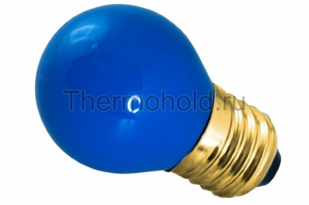 Изображение Светодиодная лампа, цокольE27, 220V, диаметр 45 мм, цв.синий  интернет магазин Иватек ivatec.ru