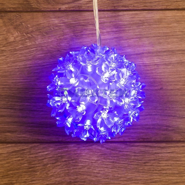 Шар светодиодный 220V, диаметр 12 см, 50 светодиодов, цвет Синий