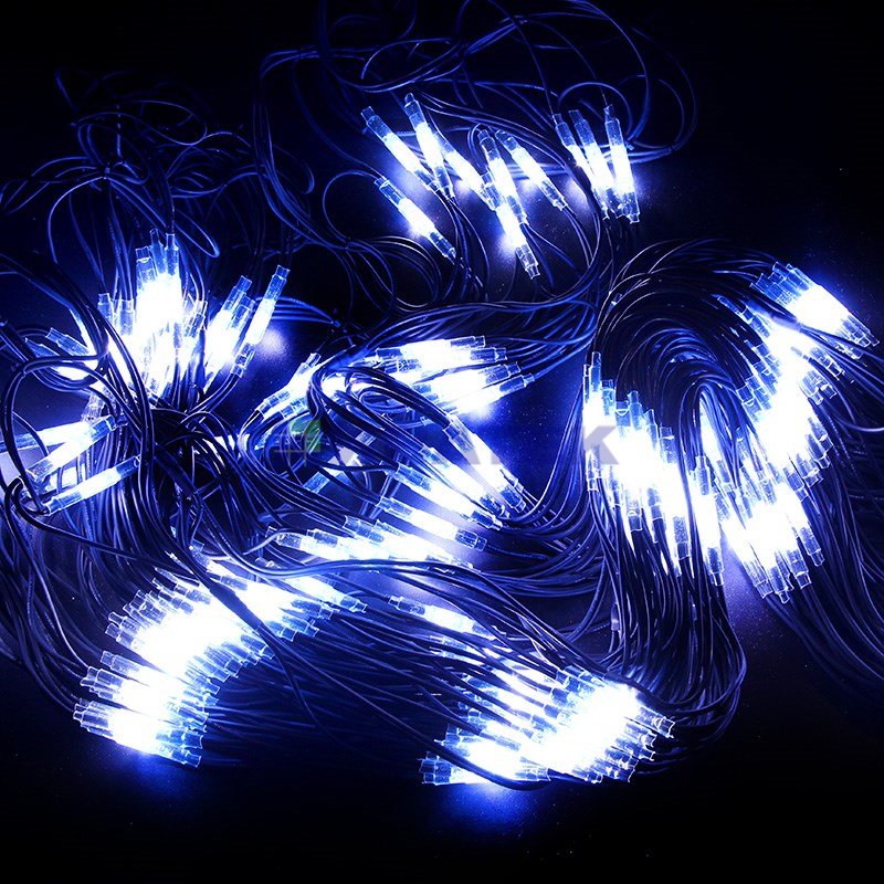 Изображение Гирлянда новогодняя - сеть мигающая (чейзинг) LED 2*4м (560 диодов), КАУЧУК, Белые и Синие диоды  интернет магазин Иватек ivatec.ru