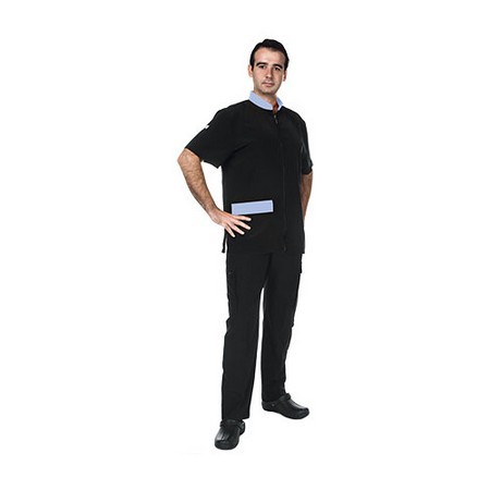 Рубашка на молнии с коротким рукавом, черный/синий Artero Fashion Work-Shirt Dumas, M (арт. Y654)