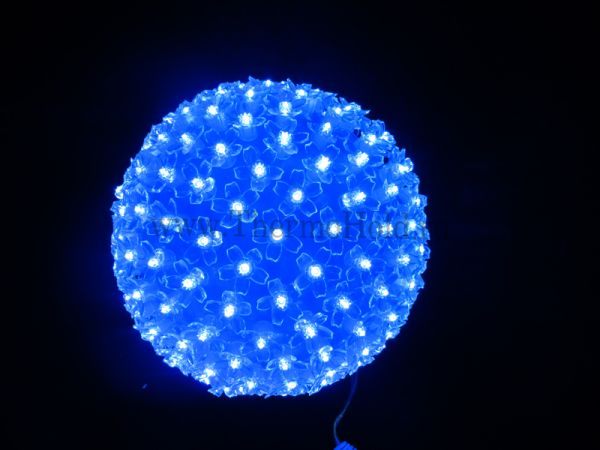 Шар светодиодный 220V, диаметр 20 см, 200 светодиодов, цвет Синий
