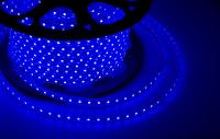 LED лента 220В, 10*7 мм, IP67, SMD 2835, 60 LED/m Синяя, бухта 100 м
