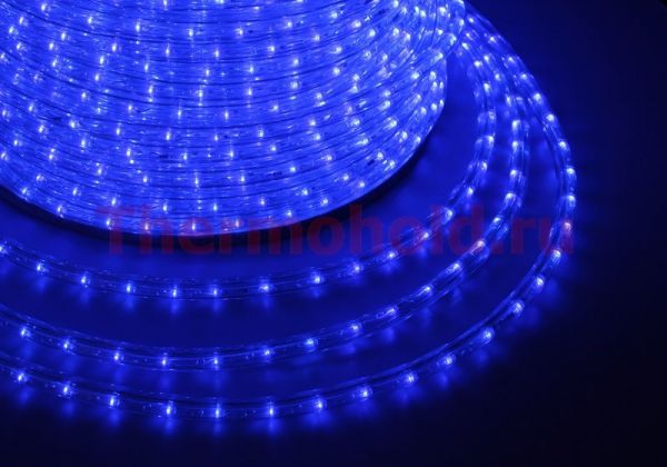 Дюралайт LED  фиксинг, синий, 220V, D13 мм, бухта 100м LED-DL-2W-100M-2M-240V-B (FS-00-00001147)