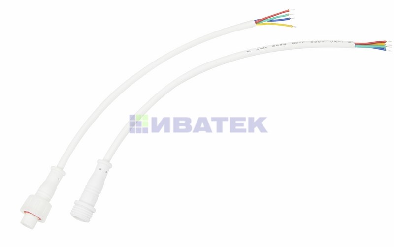 Соединительный кабель (4pin) герметичный (IP67) 4х0.35 мм² 300 V белый REXANT