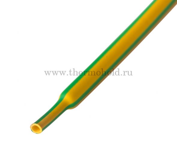 Термоусаживаемая трубка REXANT 50,0/25,0 мм, желто-зеленая, упаковка 10 шт. по 1 м