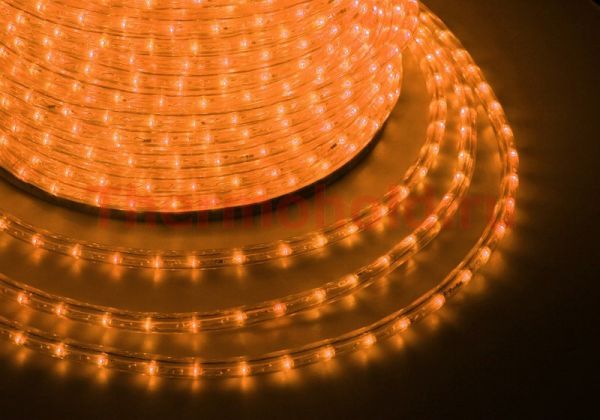 Круглый светодиодный Дюралайт фиксинг (постоянного свечения), оранжевый, диаметр 13 мм, 36 диодов на (FS-LED-DL-2W-13-O)
