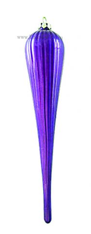 Елочная фигура "Тающая сосулька", 28 см, цвет фиолетовый(упак/12шт.)