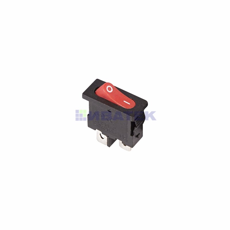 Выключатель клавишный 250V 6А (2с) ON-OFF красный  Mini  REXANT
