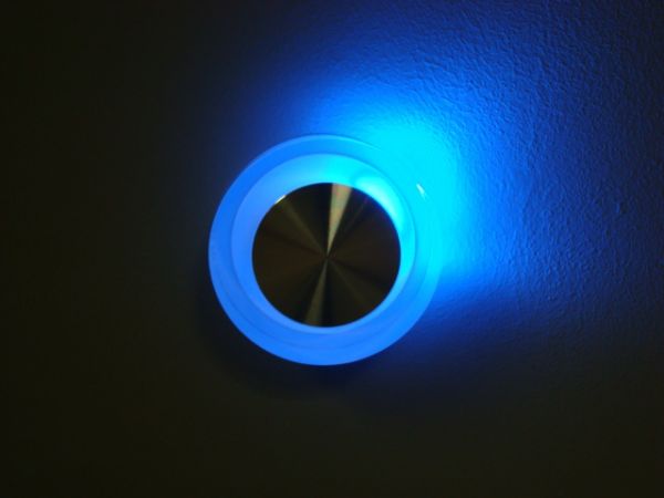 Светодиодный круглый светильник, встраиваемый в стену, голубой оттенок, 1*1W (FS-FL55SH-RD BLUE)