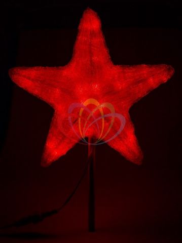 Акриловая светодиодная фигура "Звезда" 30см, 45 светодиодов, Красная (FS-513-432)