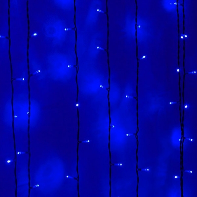 Изображение 01-011 Гирлянда Занавес 2 x 3 м Синий, 600 LED, Провод Черный ПВХ, IP54  интернет магазин Иватек ivatec.ru