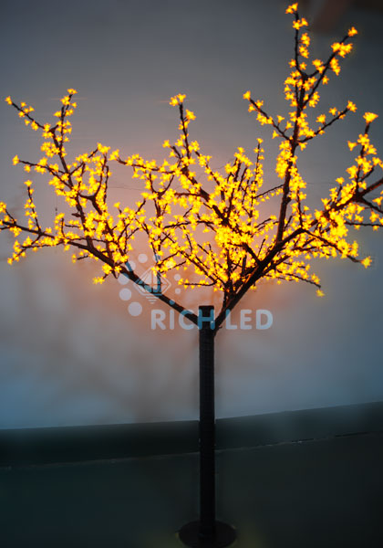 Светодиодное дерево Сакура 2,5х2м, желтый, 1440LED, 24В, фиксинг, IP65 (RL-TRC24-250*200-1440-Y)