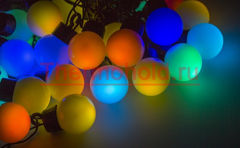 Гирлянда новогодняя "LED - шарики", RGB, 23 мм, 5 м, Neon-Night