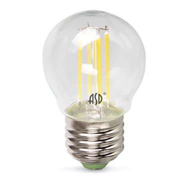 Лампа светодиодная LED-ШАР-PREMIUM 5Вт 230В Е27 4000К 450Лм прозрачная ASD