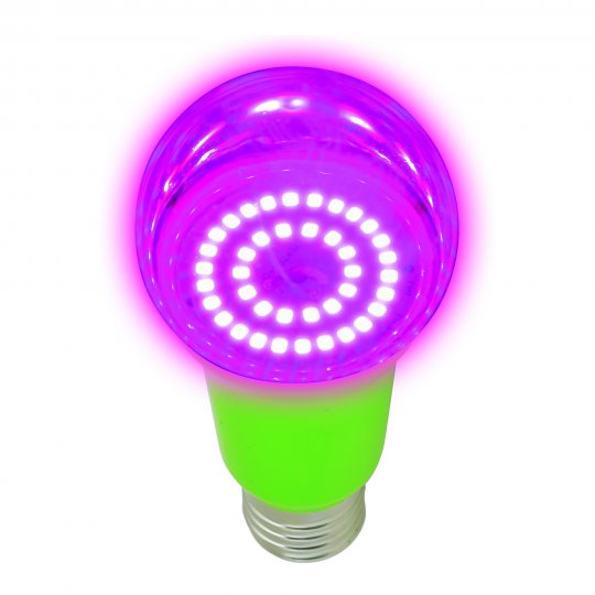 LED-A60-15W/SPSB/E27/CL PLP30GR Лампа светодиодная для растений. Форма "A", прозрачная. Спектр для рассады и цветения. Картон. ТМ Uniel