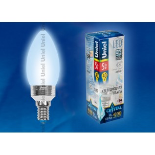 LED-C37P-5W/NW/E14/FR ALC02SL Лампа светодиодная пятилепестковая. Форма "свеча", матовая колба. Материал корпуса алюминий. Цвет свечения белый. Серия