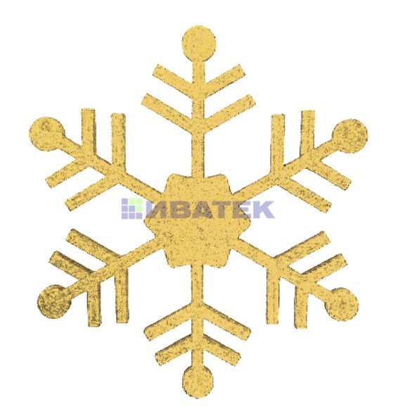 Изображение Елочная фигура "Снежинка классическая", 66 см, цвет золотой  интернет магазин Иватек ivatec.ru